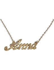 Name Necklaces Anna - Personalized Necklace Gold Plated 18K, Belcher Chain, 2mm Thick