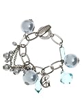 GUESS Pearl Persuasion Teal Charm Bracelet, SILVER