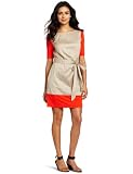 Kenneth Cole Women's Colorblocked Mixed Media Boat Neck Dress