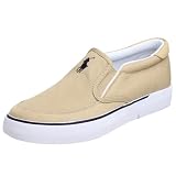  : Polo Ralph Lauren Men's Brisbane II Canvas Slip-on,Khaki/Navy,7.5 D US