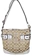 Coach 12CM Signature Double Buckle Duffle Zip Bag 17088 Light Khaki Ivory