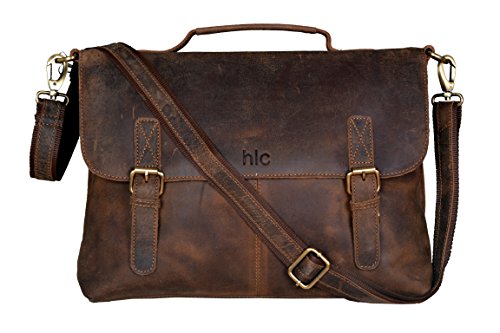 Handolederco Vintage Buffalo Leather Messenger Satchel Laptop Briefcase Men s Bag Crazy Vintage Leather Messenger Briefcase Bag