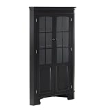 Corner Lighted Curio Cabinet- Black