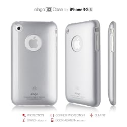 elago S3 Case for iPhone 3G/3GS (High Glossy)-Titanium Metalic Silver + Universal Dock Adapter + S2 Stand included