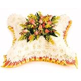 Review Flowers Direct  / A bright massed cushion in tones of yellow & orange - Send Funeral Tribute of Fresh Flowers