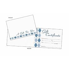Adams Gift Certificate Cards, 20 Folded Cards and Envelopes, 4.5 x 12.75 Inches, White (GFTCRD)