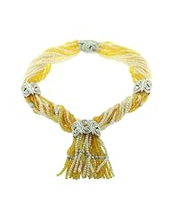 Genuine Gemstones Tassel Necklace Sterling Silver Party Jewelry