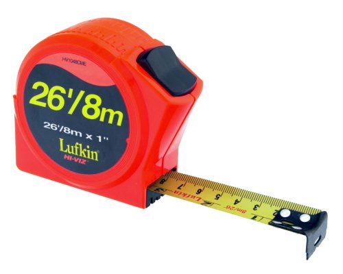 Lufkin 1 Inch by 8 Meters (25') Hi Viz Measuring Tape - Metric Version