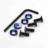4mm Engine Mount Flat Head Screw Washer (4), Blue by Integy