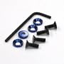 4mm Engine Mount Flat Head Screw/Washer (4), Blue