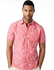 North Coast Pure Cotton Boat Print Slim Fit Shirt