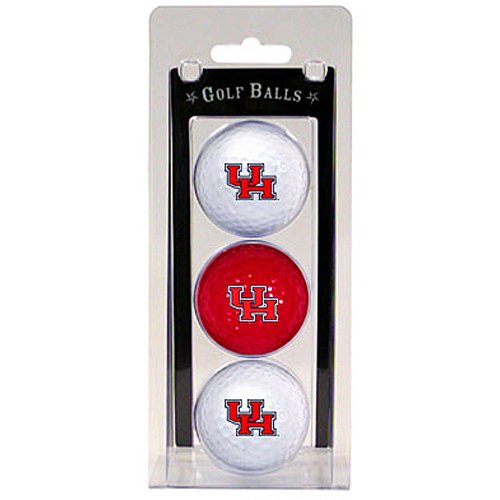 Houston Cougars Pack Of 3 Golf Balls From Team Golf