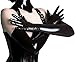 Sea Team Wet / Rubber Look Spandex Long Gloves - Black