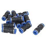 uxcell クイック継手 プラスチック ストレートプッシュ チューブの接続 便利なプッシュ 12個入り