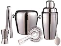 Cocktail-Mixer-Set, 6-teilig, aus rostfreiem Edelstahl