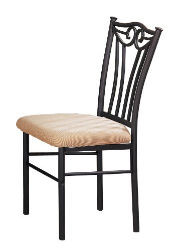 Poundex Shannon Series Dining Chair in Charcoal Iron Finish European Style, Set of 2