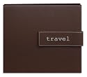 Pioneer 12 Inch by 12 Inch Postbound "Travel" Embroidered Magnetic Closure Memory Book, Brown
