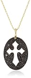 Mizuki Silver& Diamond Gothic Cross Cut Out Medallion on 14k Chain Necklace