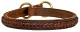 Dean Tyler Classy Kier Leather Dog Choke Collar Brown Size 34 Fits Neck 32 34 High Quality Leather Solid Brass Hardware Beautiful Braided Design Great for Everyday Use and Training This Collar is Double Ply and it is Available in Bigger Sizes and in Color Black