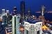 Wallmonkeys Peel and Stick Wall Decals - Qatar: Doha Skyline at Night - 36"W x 24"H Removable Graphic