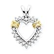 10K Two Tone Gold 1/2 ct. Diamond Heart Pendant with Chain