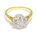 Diamond Ring 7 Stone Cluster Ring 18ct Gold 1.00 Carat
