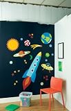 Rocket Ship Space Craft Shuttle Mural W/ Planets 53 Pc