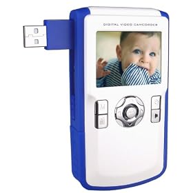 Sharper Image DV110 5 Megapixel CMOS, Interpolation to 12 Megapixels, 2.0-Inch LCD, 8X Digital Zoom Multifunction Camcorder with Batteries Included (Blue)