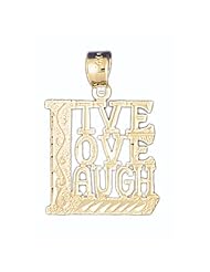 Dazzlers Solid 14 karats Gold Live Love Laugh Charm Pendant available in three colors from jewelsberry (weights: 1.9 grams only)