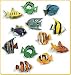 Party Supplies - Assorted Plastic Tropical Fish (12)