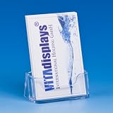 Produkt-Bild: VITAdisplays&reg; Visitenkartenhalter / Visitenkartenst&auml;nder / Visitenkarten-Aufsteller, Hochformat, Transparent (NE-195)