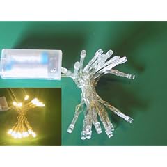 Micro-LED-Lichterkette m. Batterie/ Schalter 20er transparent - warmes Licht