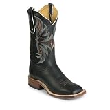 Women's Tony Lama Cowboy Boots Black Ol Buck Leather 1795-l