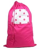 Large Bag For Travel or Laundry Bag Great For College — Hot Pink Turquoise Orange, HotPink