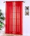 1kidandaheadache 2pc Salsa Red Voile Fully Stiched Elegant Sheer Panels 60x84
