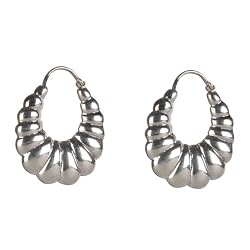 Bali Earrings Sterling Silver India Fashion 1.25 inch
