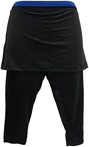 Skirt with legging attached (SKORT) (Medium, Black/Blue)