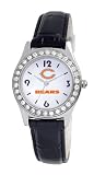 NFL Women's BR20017 Chicago Bears Game Day Dazzler Black Leather Watch
