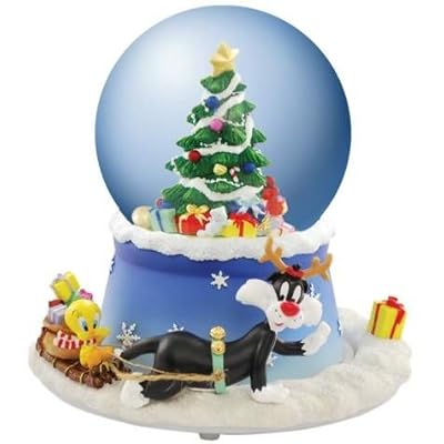 Tweety and Sylvester Christmas Tree Waterglobe Animated