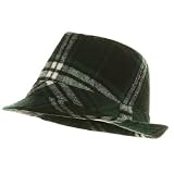 Plaid Felt Fedora Hat - Green W19S40F