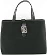 Lauren by Ralph Lauren silk-like nylon handbag with leather trim