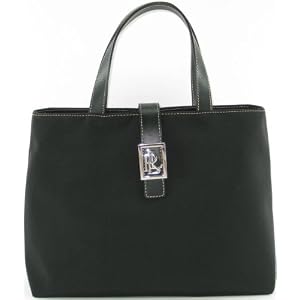 Lauren by Ralph Lauren silk-like nylon handbag with leather trim