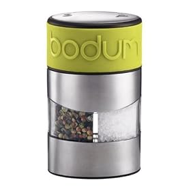Bodum Twin Manual Salt and Pepper Grinder with Silicone Band, Lime Green