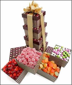 Polka Dot Easter Tower Gift Basket