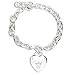 Chicago Bulls Ladies Silver Heart Charm Bracelet