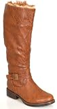 FASHION! Rider-Inspire Buckle Beige Knee High BOOTS 6