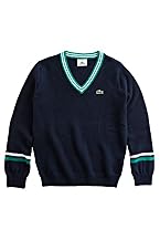 Boy's V-Neck Sweater with Contrast Tipping