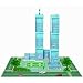 World Trade Center, New York Twin Towers - Wooden Model Building Puzzle w/ Panoramic View
