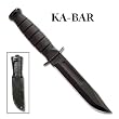 KA-BAR 2-1256 Short Ka-Bar Black, Leather Sheath, 5.25 in., Plain