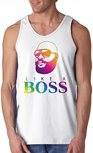 Like A Boss (Neon) - Funny Tank Top by Cherrybargains- White - L